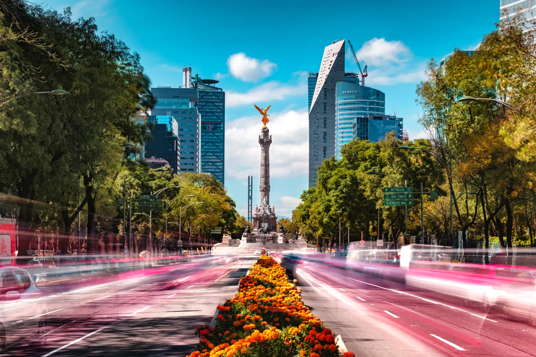 Matching Day and Night Mexico City Skyline