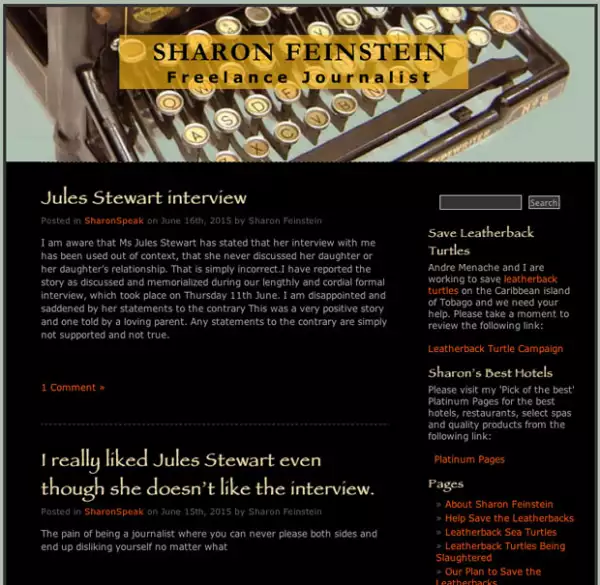 Esta es la entrada que se puede leer en el blog de la periodista británica Sharon Feinstein.