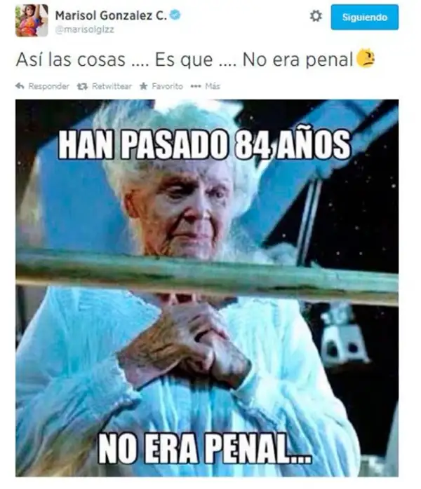 Marisol Gonzáles se burló así de la renuencia de los mexicanos a superar la derrota.