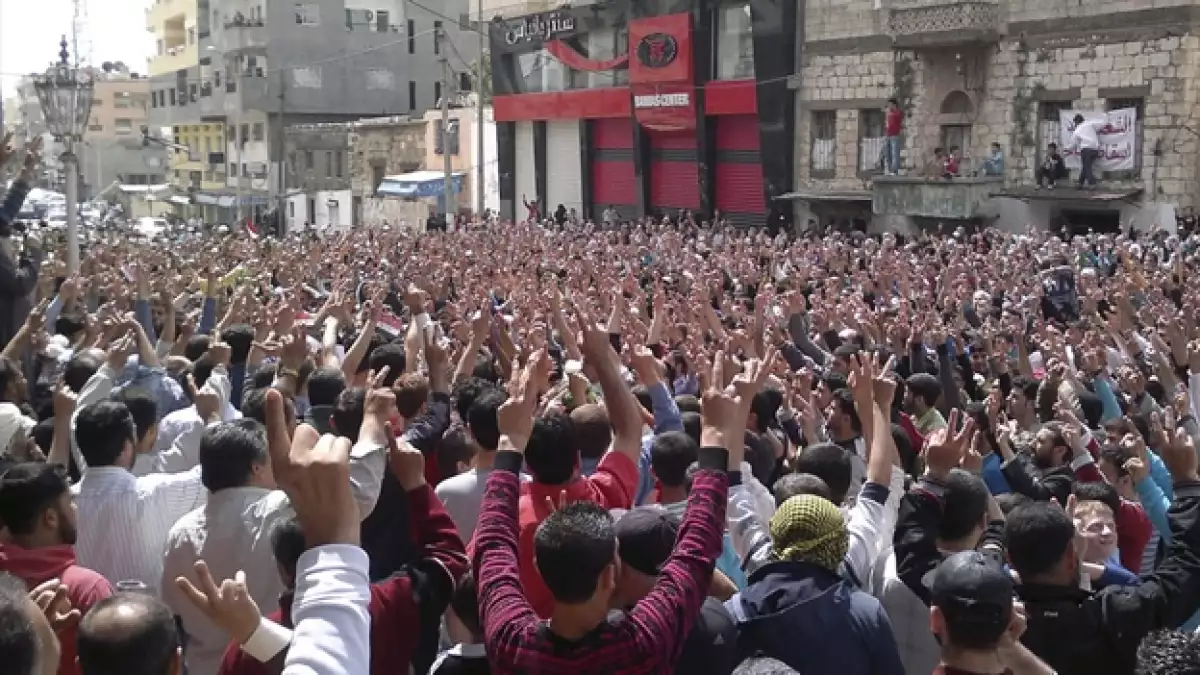 manifestacion en la ciudad de banias