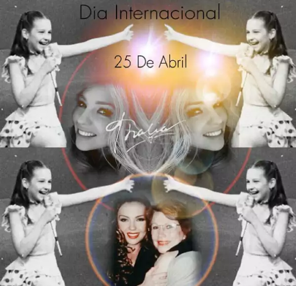 Con collages de su infancia fue como Thalía