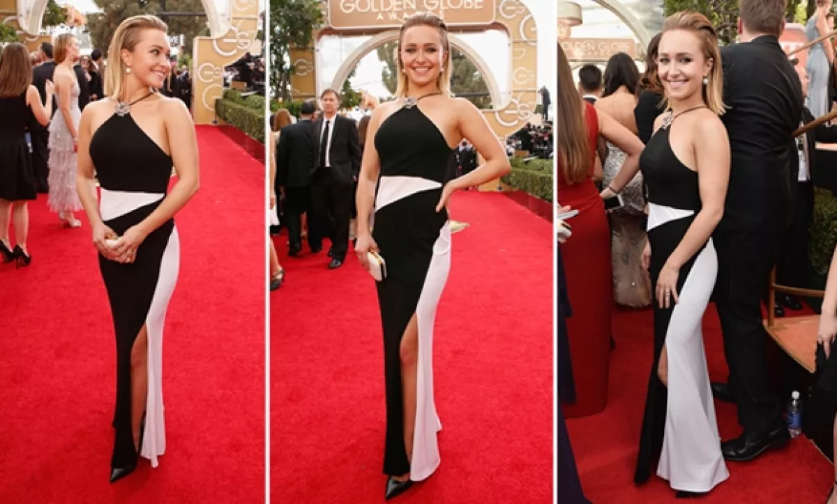 La actriz se mostró orgullosa de su vestido.