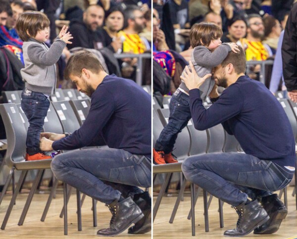 El futbolista se mostraba de lo más cariñoso con su hijo, cosa que Milan le correspondía con gestos tiernos.
