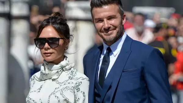 Victoria Beckham y David Beckham en la boda de Sergio Ramos