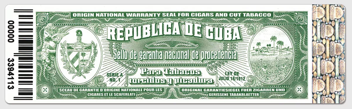 Sello de garantía de la República de Cuba 