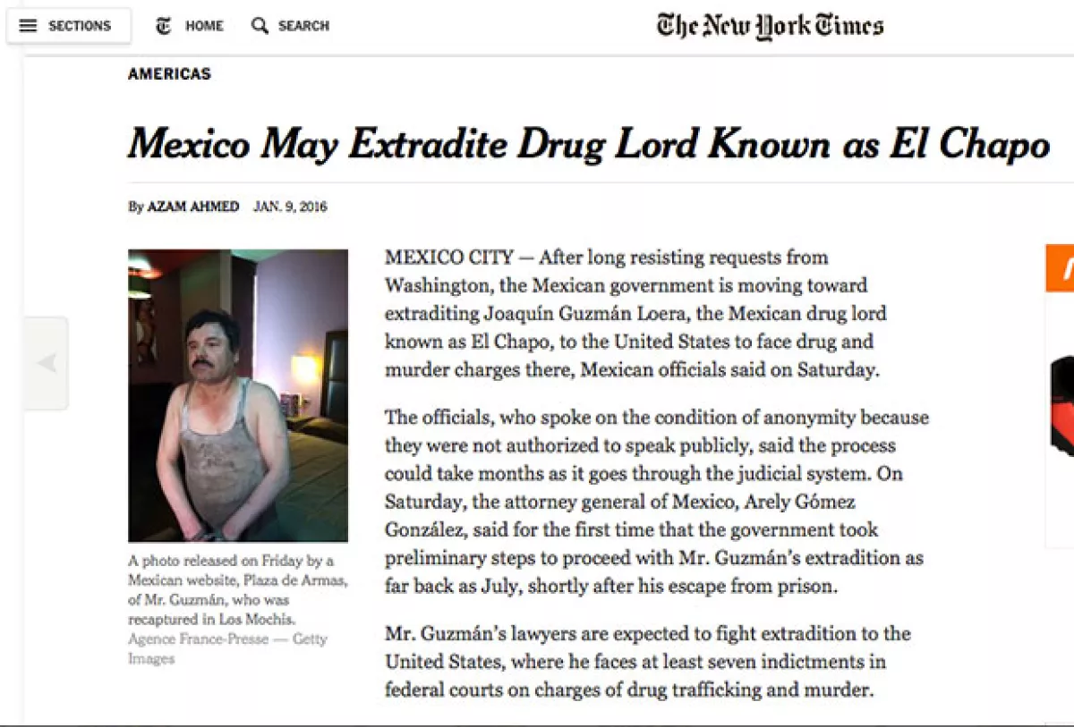 El periódico estadounidense se pregunta sobre la extradición.
