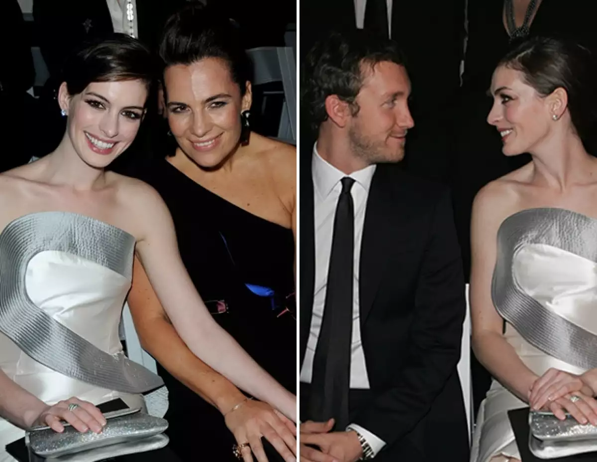 Anne Hathaway es buena amiga de Giorgio Armani y su esposa Roberta, y asiste a sus desfiles sin cobrar.