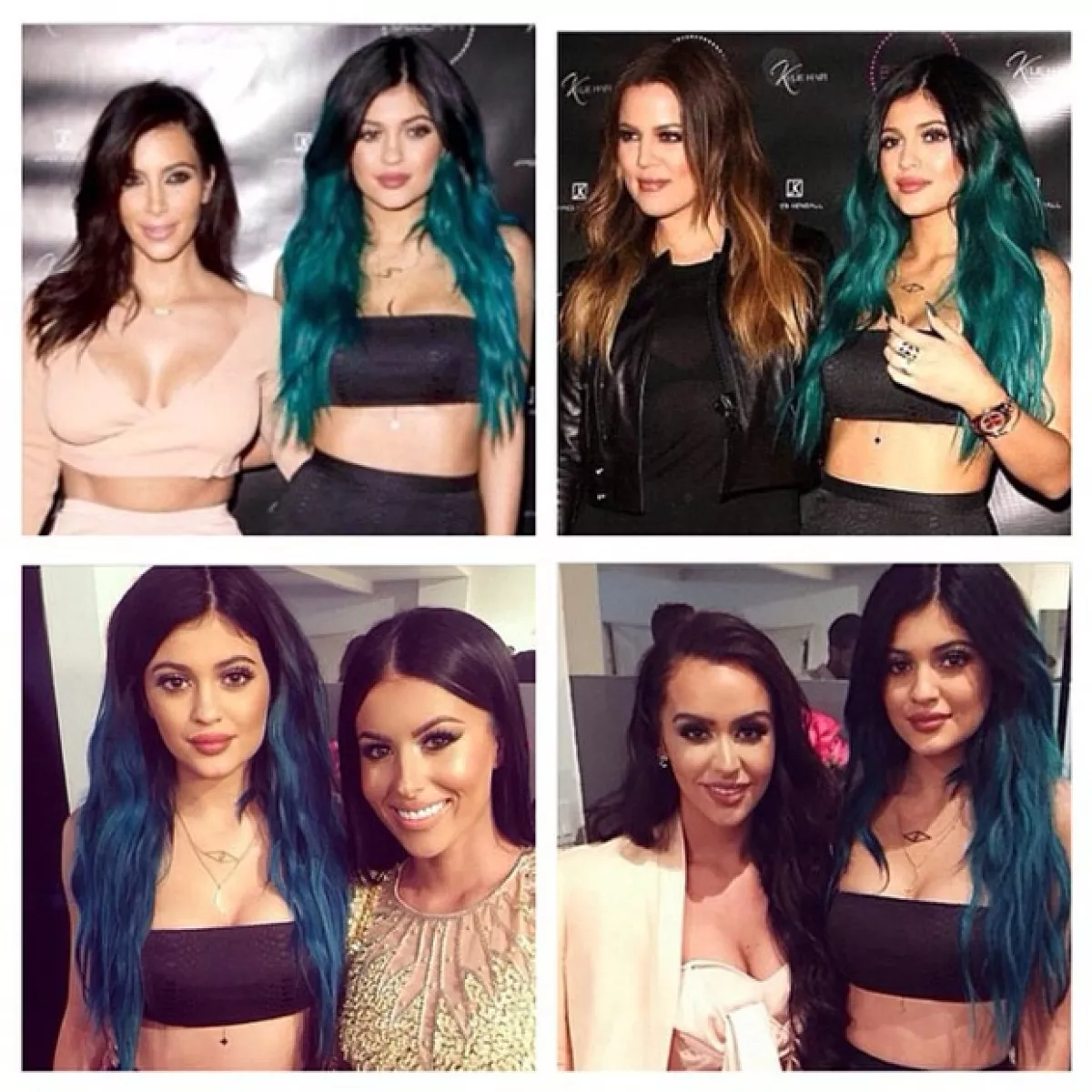 Kylie acompañada de sus hermanas y algunas amigas.