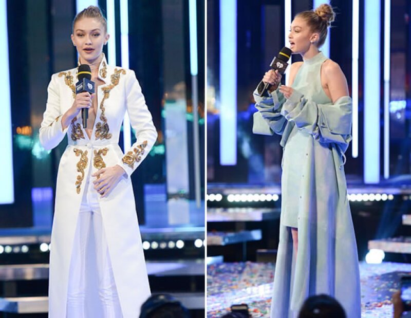 La stylist Monica Rose creó dos looks con capas: el primero de Elisabetta Franchi y el segundo de August Getty Atelier.