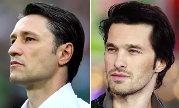 Izquierda, Niko Kovac durante el partido México-Croacia. Derecha, Olivier Martínez en 2004.