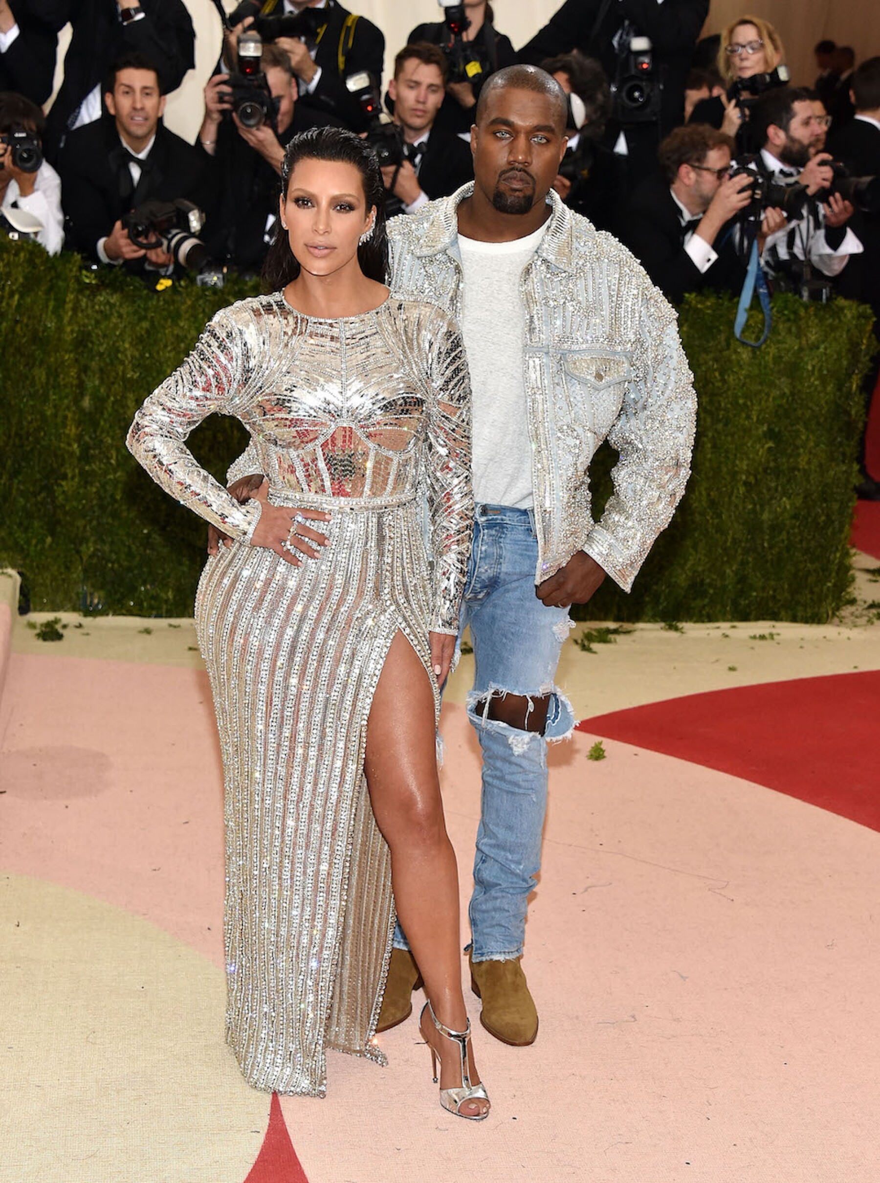 Kanye West y Kim Kardashian, 2016 en Balmain