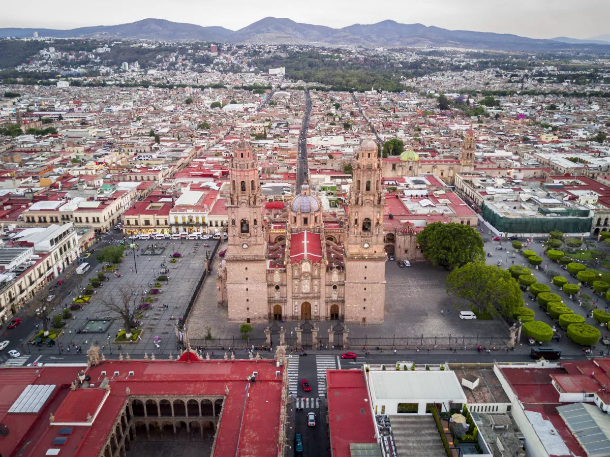 Cathedral of Morelia aerial
