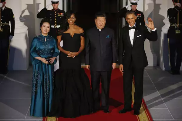 La llegada a la cena para recibir al presidente Xi Jinpling y su esposa Peng Liyuan en la Casa Blanca.