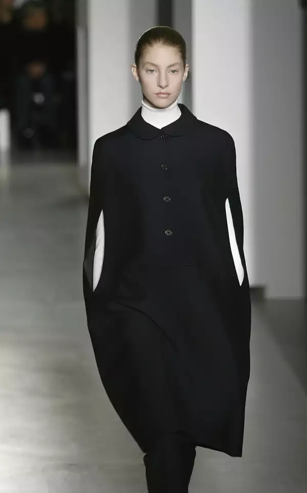 MILAN ? FEBRUARY 20: Models walk down the catwalk during the Jill Sander by Raf Simons' Autumn/Wint