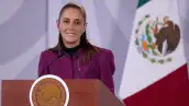 La presidenta Claudia Sheinbaum en su conferencia matutina de este jueves 3 de septiembre en Palacio Nacional.