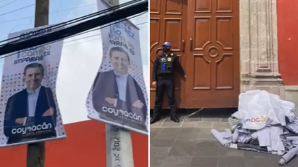 Lonas de publicidad del alcalde de Coyoacán.