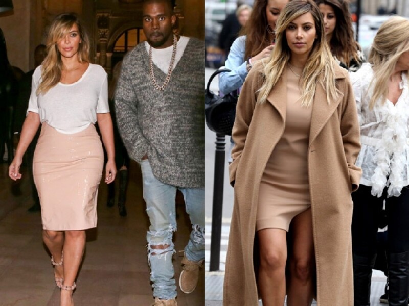 Kim regresó a los outfits ajustados durante Paris Fashion Week.