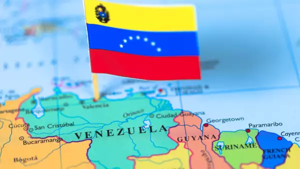 Map and flag of Venezuela