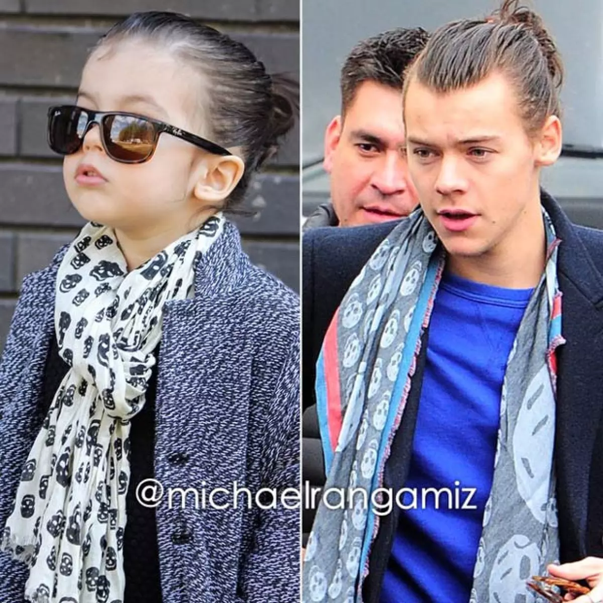 El pequeño tiene su pelo largo, el cual le ha ayudado a recrear los hairstyles de los famosos.