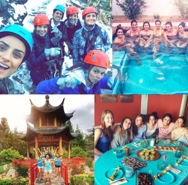 Las amigas fueron a Wrightwood, California a la tirolesa.