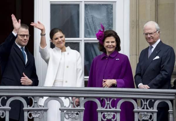 Los reyes de Suecia Silvia y Carlos Gustaf en las celebraciones del día de hoy en Copenhague.