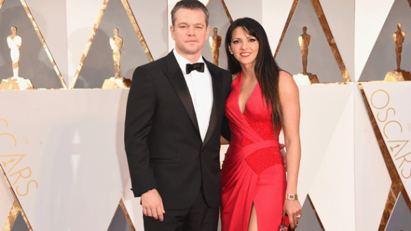 Matt Damon y Luciana Barroso (Getty Images)