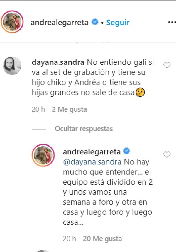 Instagram de Andrea Legarreta