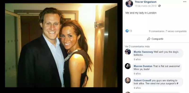 Trevor Engelson y Meghan Markle