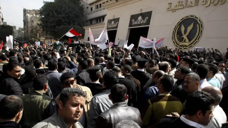 Egipto policias protestas Ministerio del Interior