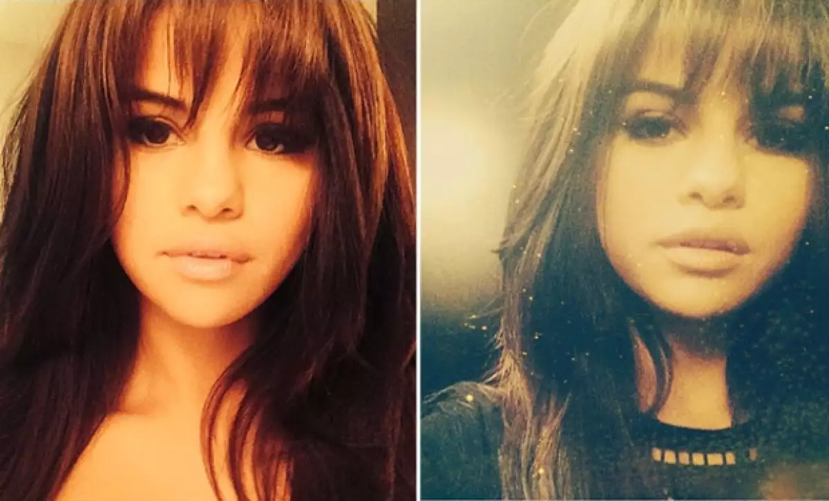 La cantante de 22 años publicó en su Instagram dos imágenes en las que presume con una sexy mirada su nuevo fleco. “Hice mi mejor esfuerzo”, escribió a pie de la imagen.