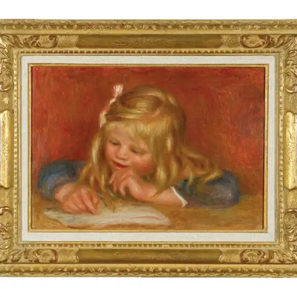 Coco leyendo, obra de 1905 de Pierre-Auguste Renoir. Óleo sobre lienzo que se exhibia en la Sala M. Gangnat de donde fue extraido. 