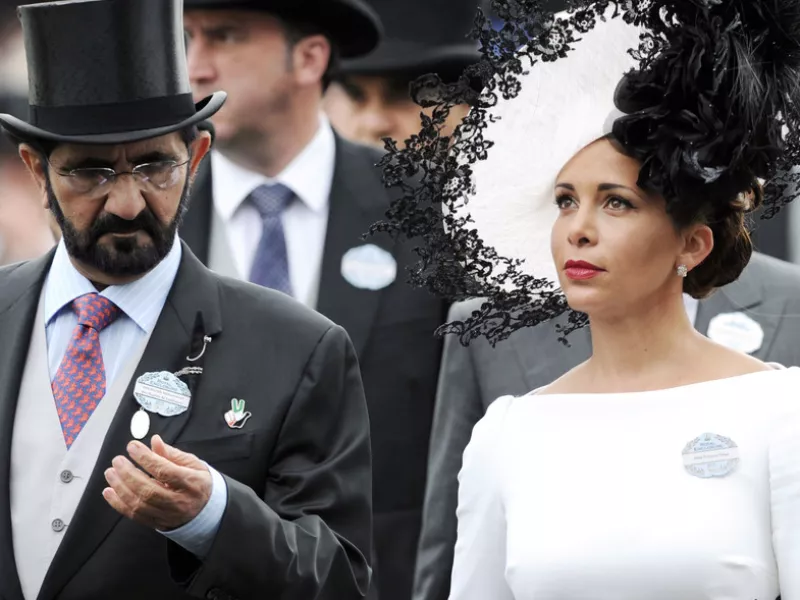 Emir Mohammed y la princesa Haya de Jordania