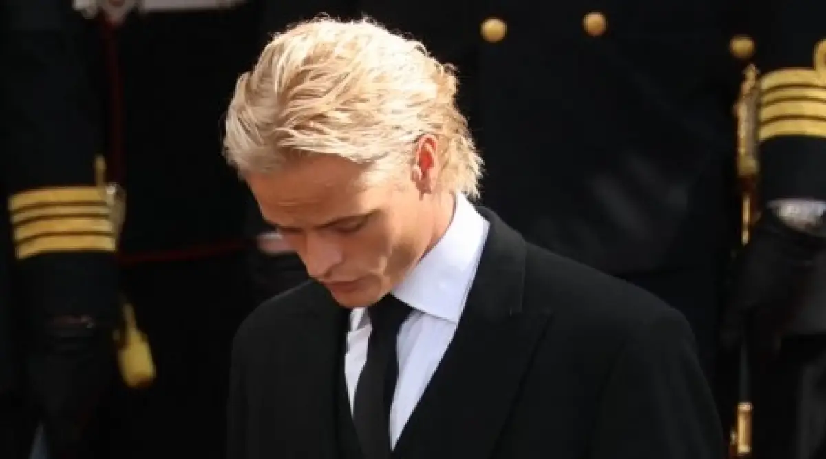 Marius Borg en el funeral del rey Harald V