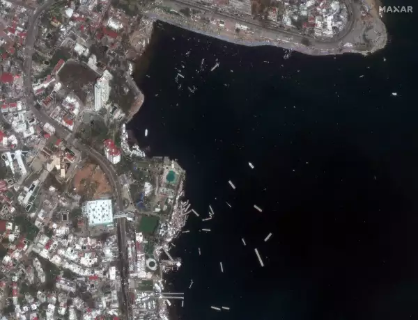 Satellite view shows a marina in the aftermath of Hurricane Otis, in Acapulco
