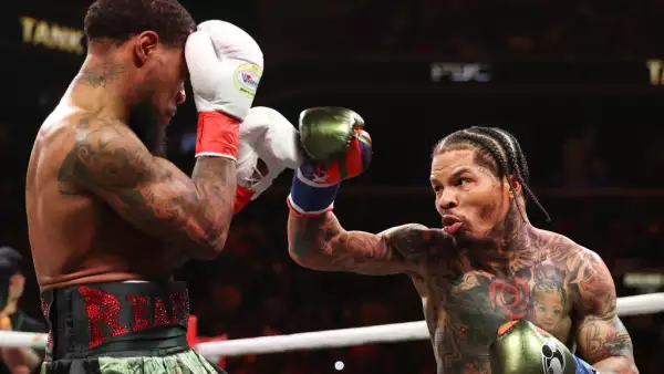 Foto de Gervonta Davis durante la pelea de box contra Lamont Roach en marzo de 2025.