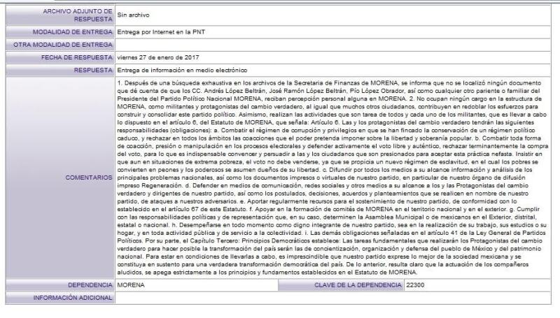 La solicitud