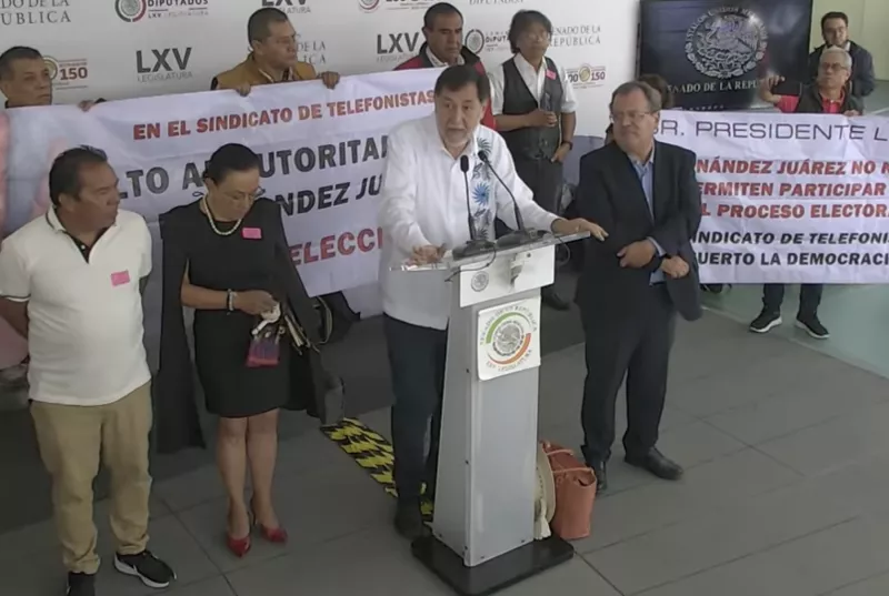 Noroña en conferencia desde el Senado