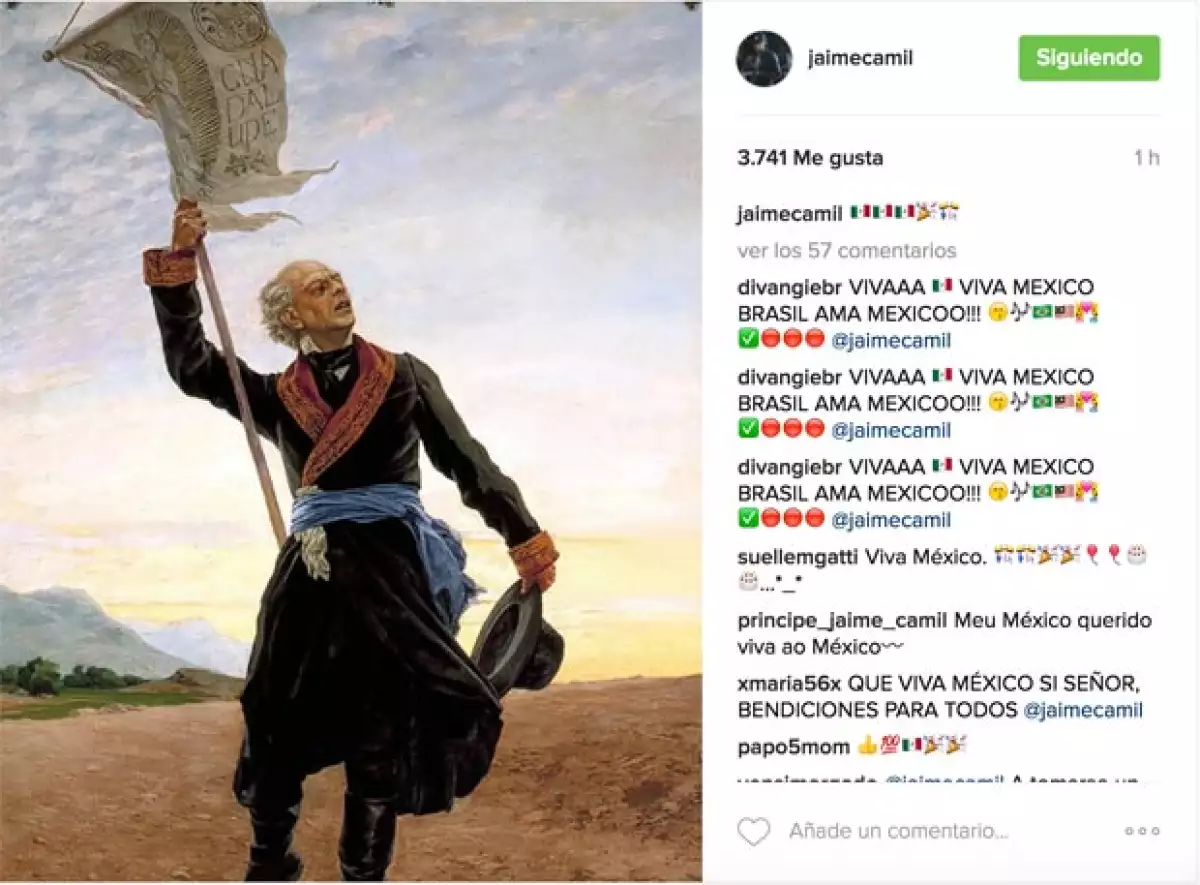 Salma Hayek, Jaime Camil, Aarón Díaz y Alejandro Sanz, no han perdido la oportunidad para celebrar la Independencia de México a través de redes sociales.