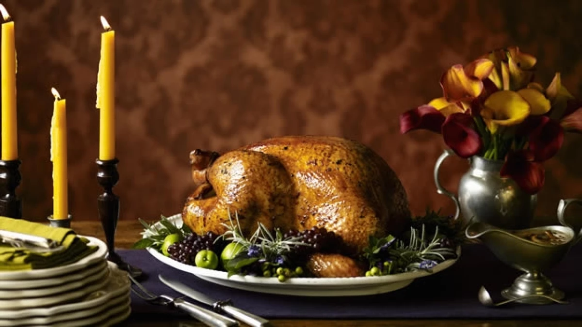 Pavo en cena de Navidad