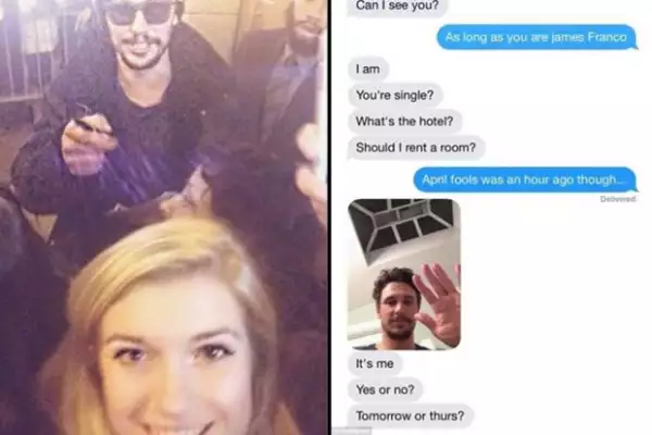 Esta es una imagen que se filtró en las redes, del momento en que James le envió una selfie a la escocesa, y de la foto que pudo haber iniciado todo.