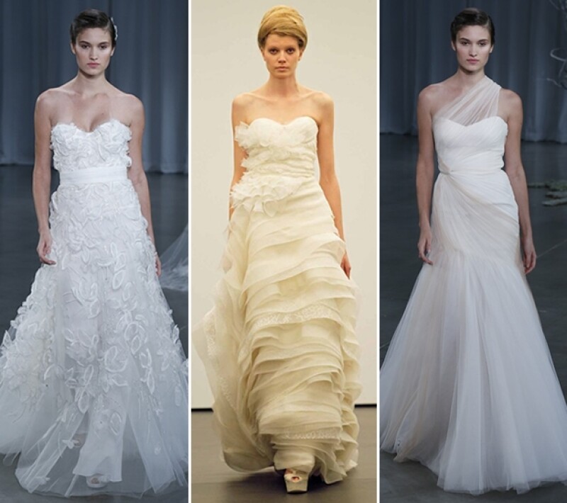 El estilo romántico y con aplicaciones de encaje o transparencias ha sido característico de Jessica este año. Vera Wang y Monique Lhuillier son ideales.