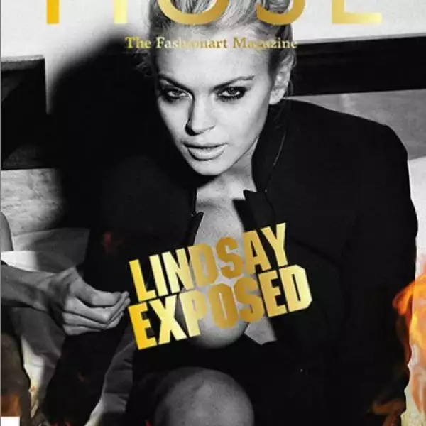 La más reciente sesión de fotos de Lindsay fue para la revista Muse, en la que posó en escenas muy provocativas y topless.