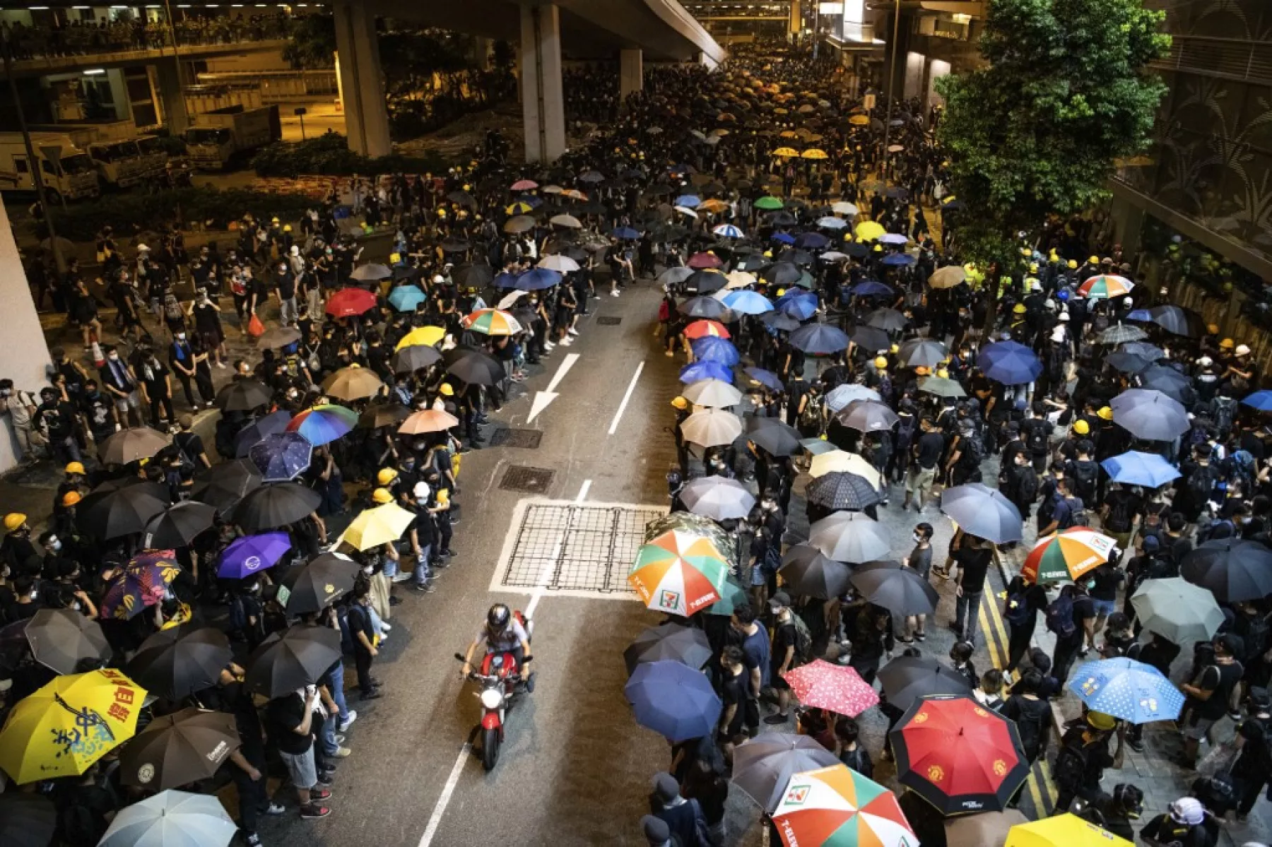 Manifestantes en Hong Kong.