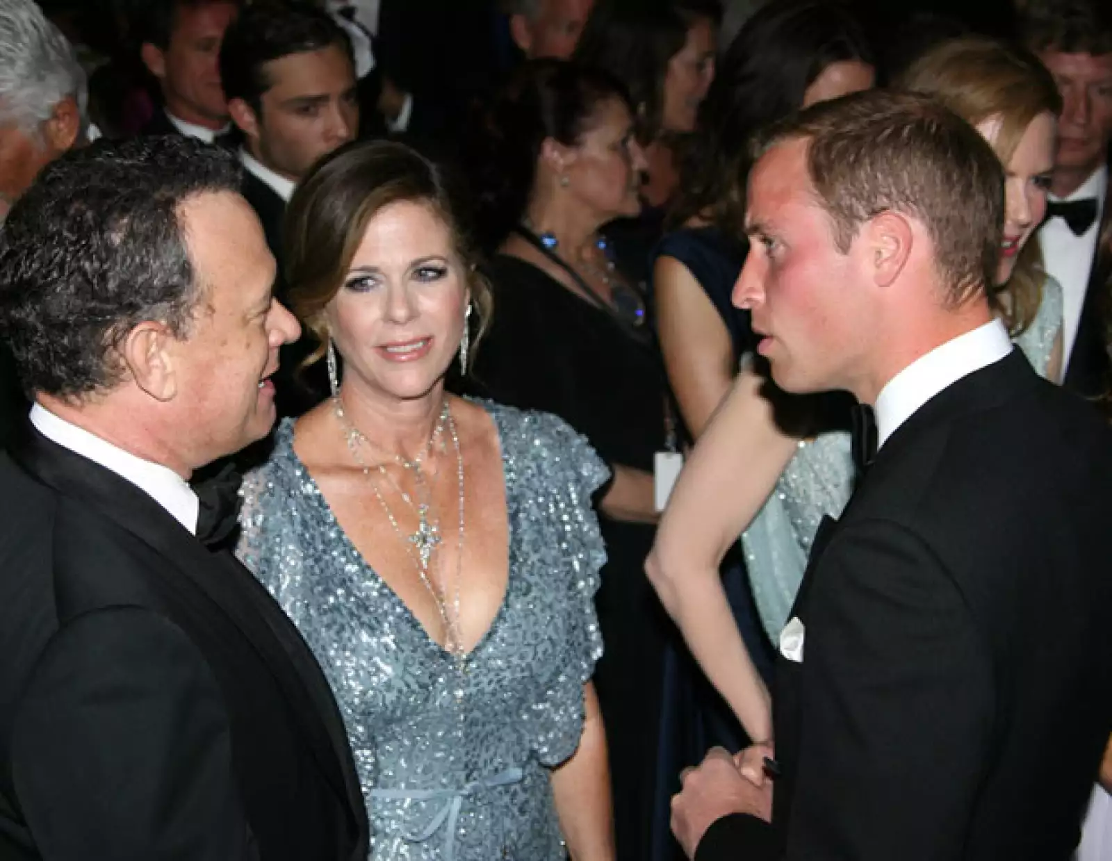 El actor Tom Hanks también disfrutó de la plática con el Príncipe Guillermo.
