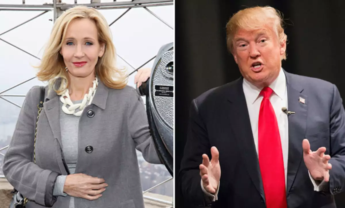 La autora de Harry Potter reaccionó después de que comenzaran a comparar al candidato a la presidencia de Estados Unidos con uno de sus personajes.