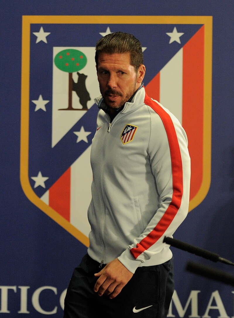 Diego Simeone al término de una conferencia de prensa.
