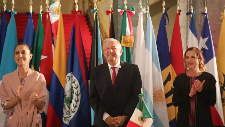 AMLO y Sheinbaum en la Celac