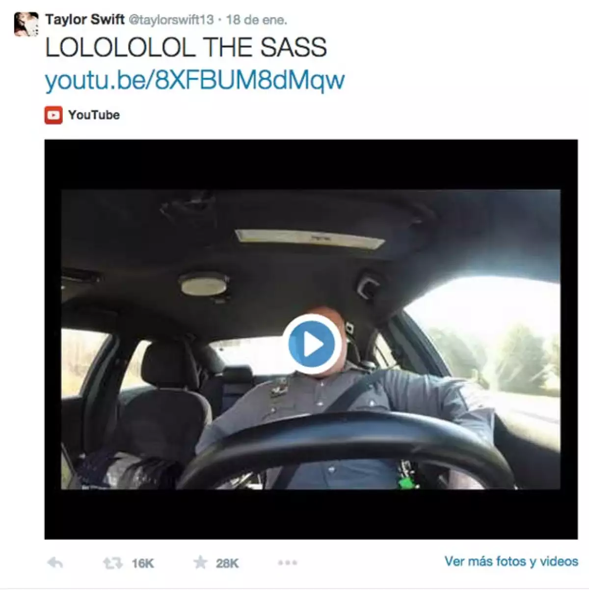 Taylor lo tomó con mucho humor pues esta canción ha sido todo un éxito desde su lanzamiento.