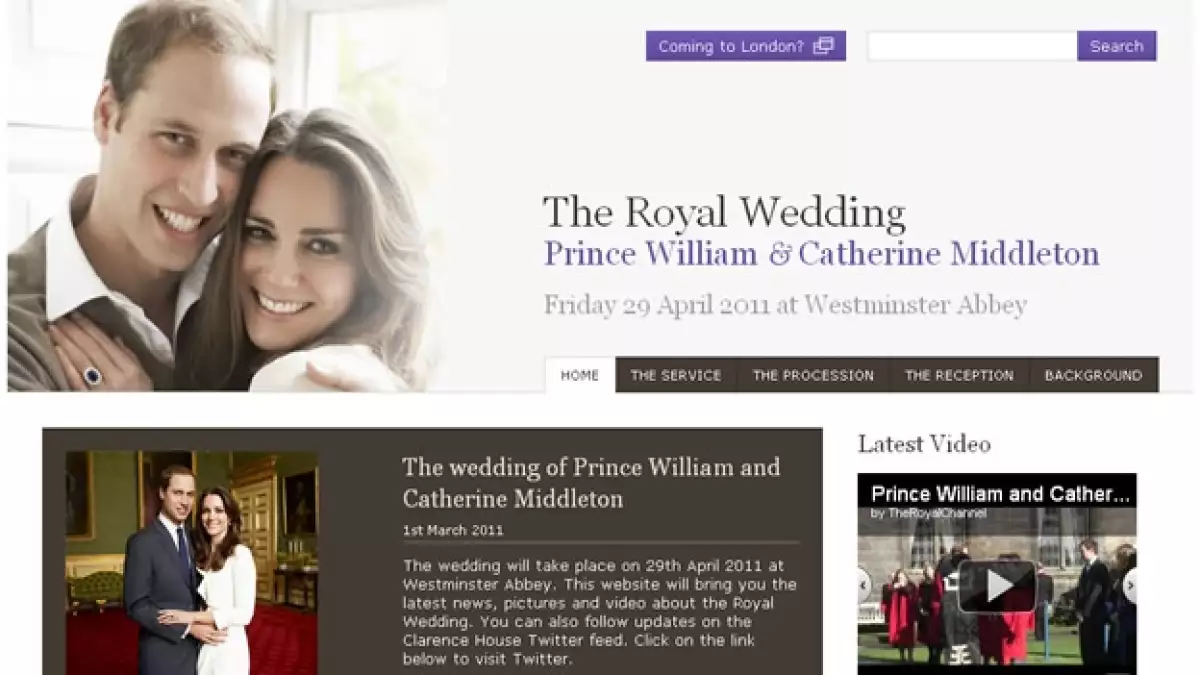 Sitio oficial boda real principe Guillermo Kate Middleton