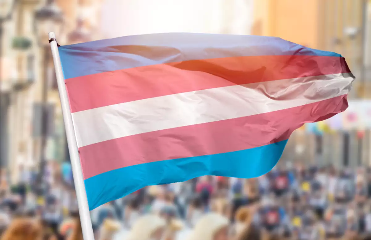 transgender flag blowing